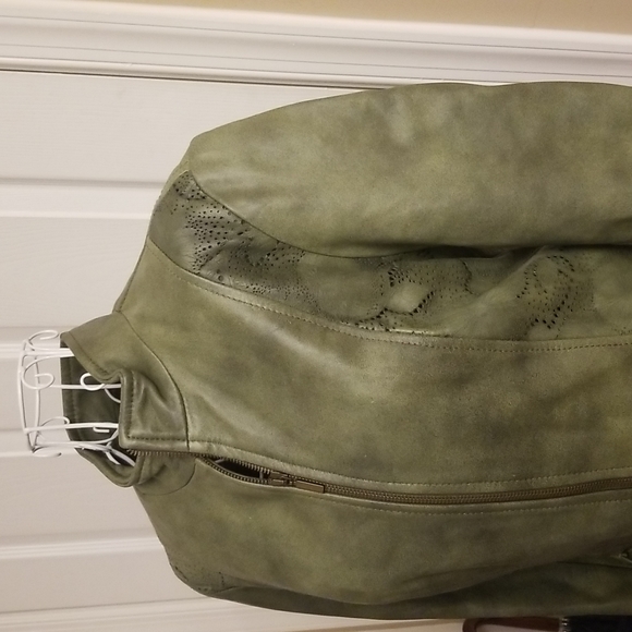 PELLE quality leather green jacket - Picture 4 of 16